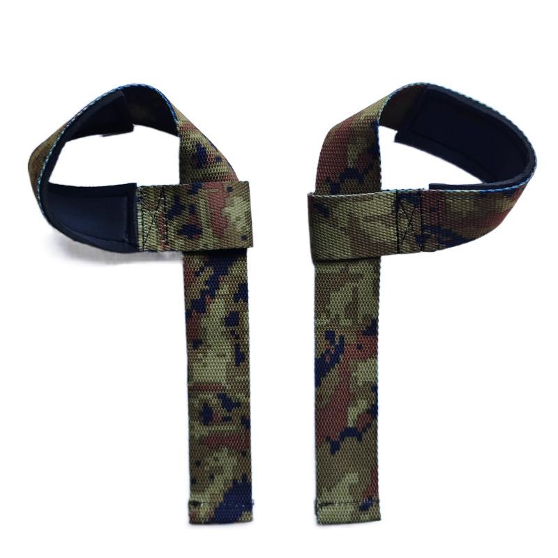 Cinghie da polso imbottite Camo Gym Weight Support Brace Belt Guanti da fitness per stacco da terra Bilancieri per crossfit Powerlifting Strap