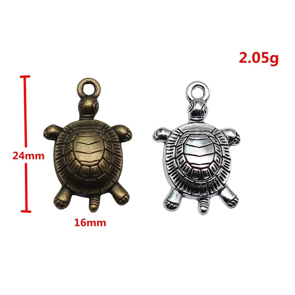 Turtle Charms Antique Bronze Silver Pendants For Animal Themed Jewelry Making
