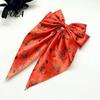 Ghost Hair Clip Halloween Silky Satin Bows for Women, Big Ribbon Bow Clips Girls, Long Streamer Oversized Tail Barrettes, Cute Bat Spider Web Pumpkin