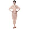 Sequined Fringe Latin Dance Skirt Women Performance Stage Wear Sexy Salsa Costume Irregular Hem