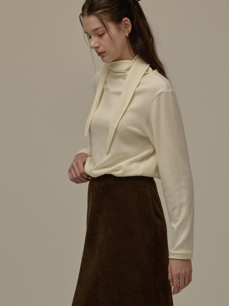 BEMUSE MANSION Tie Scarf Top - Ivory