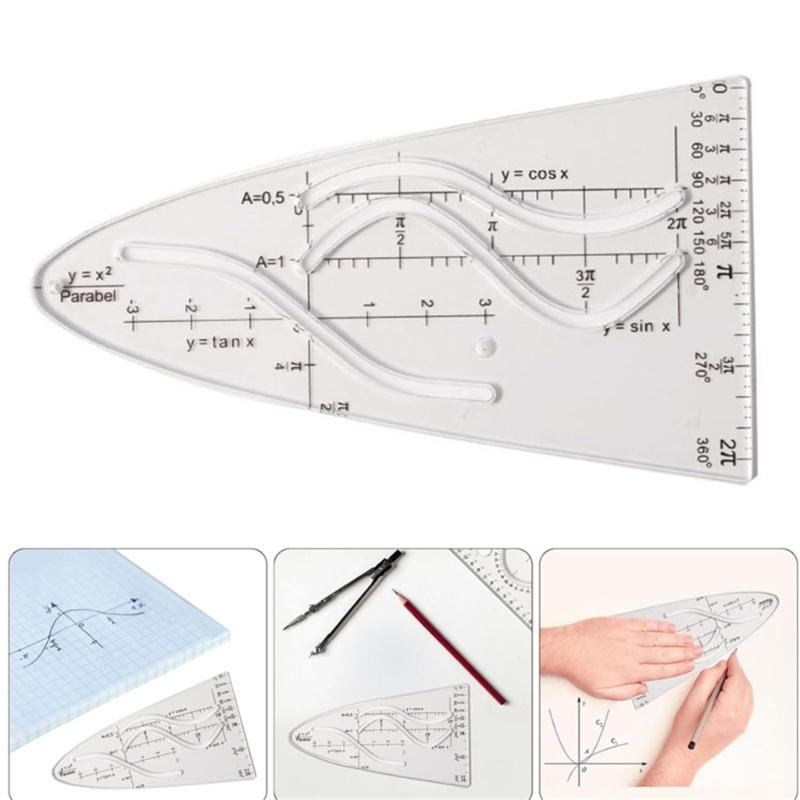 Cosine Ruler Precise Math Tool Cosine Scale Ruler For Technical Drwing Parabolic Stencil Cosine Ruler