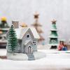 Christmas Snow House, Snowy Cottage Figurine, Resin Miniature House, Village Scene for Indoor
