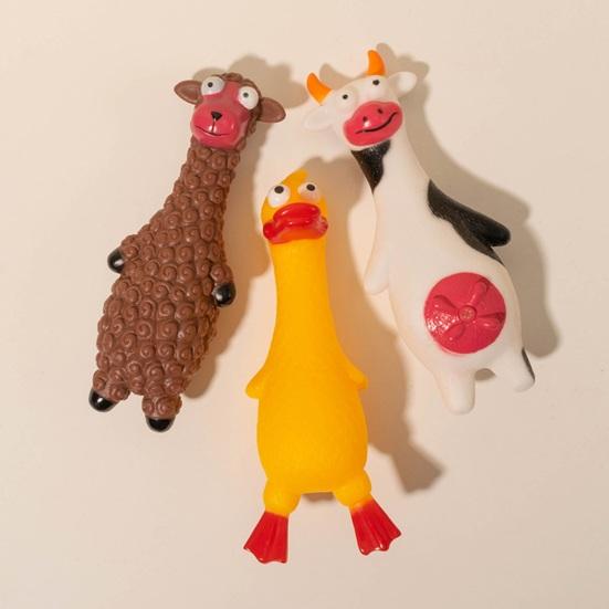 Vinyl Hundespielzeug mit Quietscher Cartoon Tierformen Haustiersicheres Kauspielzeug Hund