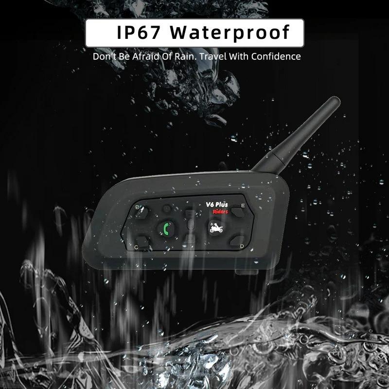 V6 Pro Motorradhelm-Gegensprechanlage – 1500 m Bluetooth 5.0-Headset mit DSP-Rauschunterdrückung, 6-Fahrer-System