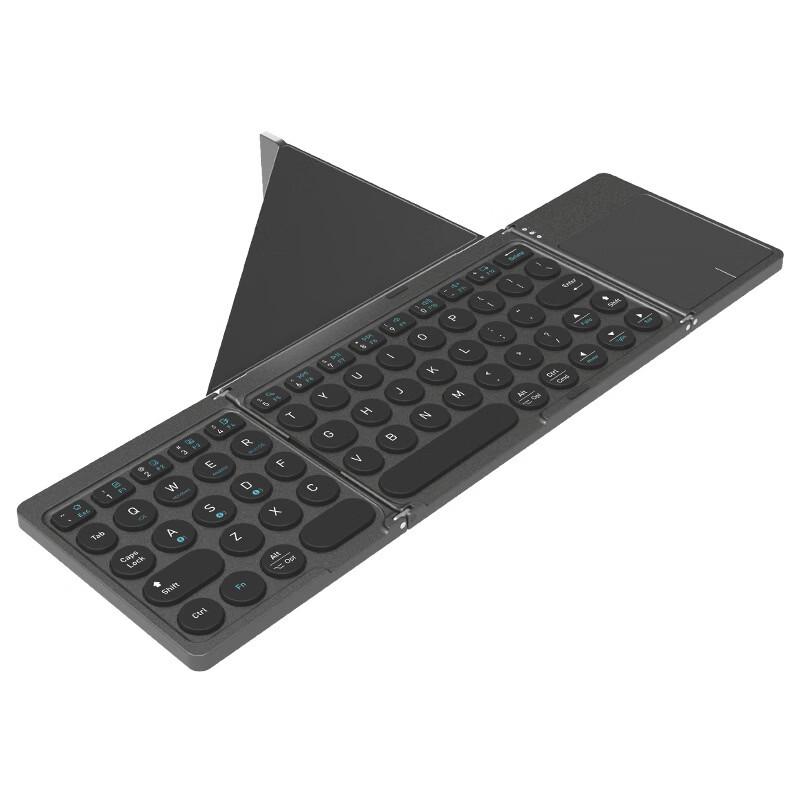 OLOEY Tri-fold Wireless Bluetooth Keyboard with Touchpad & Leather Case