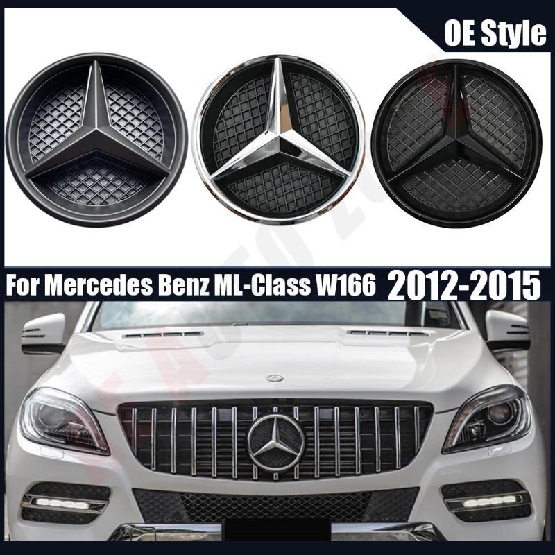 OE Style Front Grill Chrome Star Emblem Silver Badge Fit For Mercedes Benz ML-Class W166 2012-2015 ML250 ML350 ML400 ML500 ML550