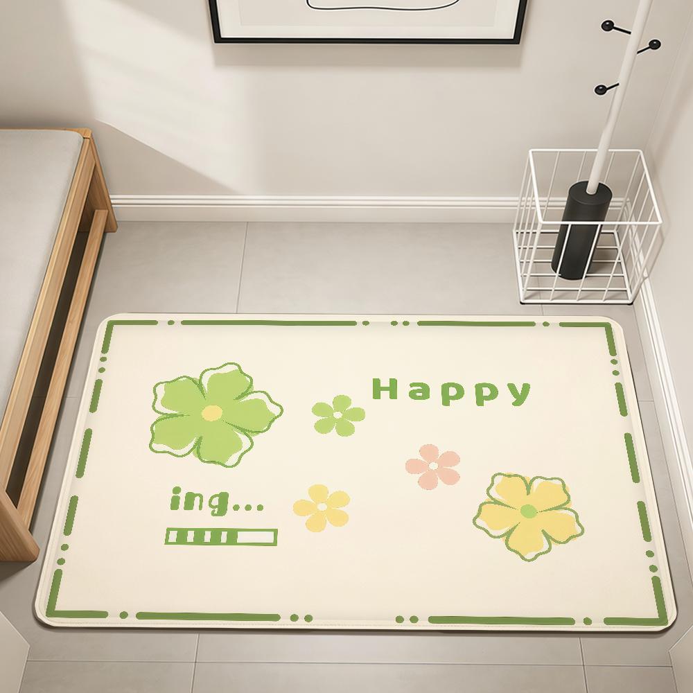 

modern Simple cute flower art Home Bedside Rug Kitchen Bath Floor Mat Hallway Balcony Carpet Entrance Doormat hogar Decor 40cm x 60cm