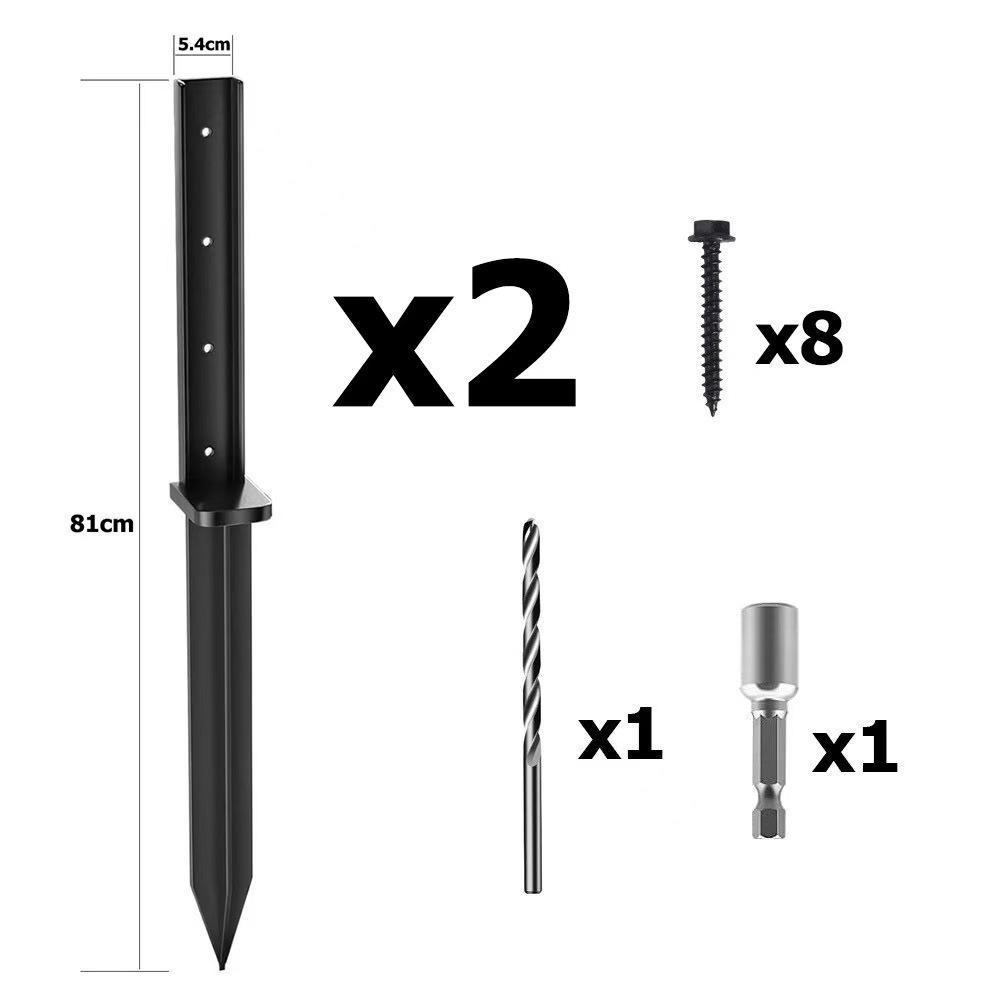Heavy-Duty Cross-Bar Fence Repair Kit with Metal Reinforcement and Ground Anchors
