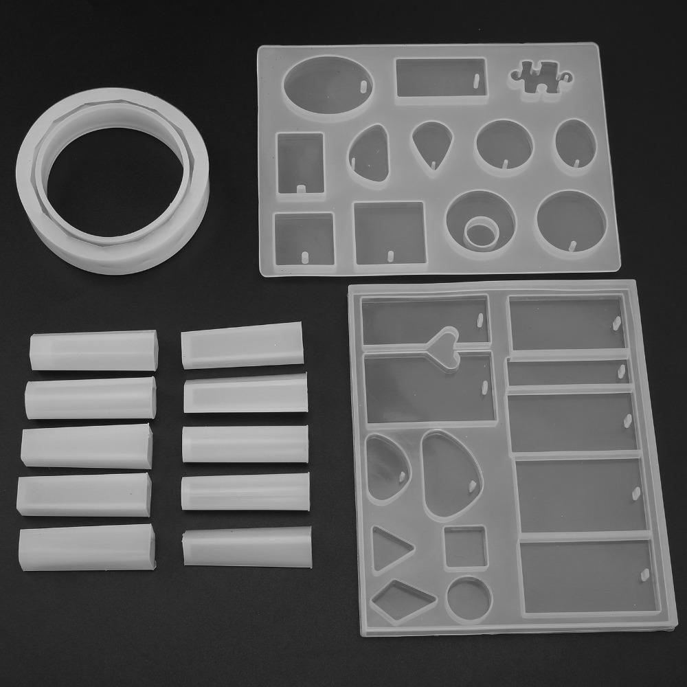 213pcs Reusable Silicone Jewelry Mould Elastic Silicone Casting Mould Polymer Clay Crafting