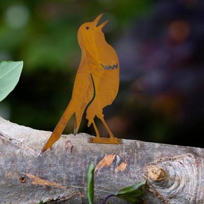 4/5pcs Set Rusty Metal Bird Silhouettes Garden Fence Ornaments Life-like Country Yard Metal Art Crafts Bird Gardening Decoration