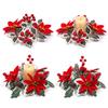 Plastic Christmas Wreath Artificial Flower Pine Candlestick Garland  Dining Table