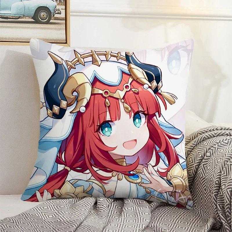 Genshin Impact Cushion Cover 45*45 Pillow Covers Decorative Sofa Cushions Pillowcase  Pillows Decor Home Pillowcases