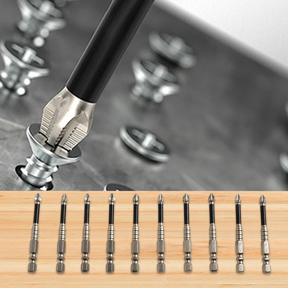 Screw Driver Bit Pack of 10 with Magnetism and High Strength Alloy Steel
