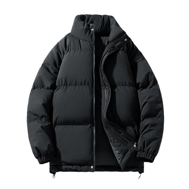 M-8XL Big Yards Stand-up Collar Cotton Jacket Men and Women Section of The Winter Loose Cotton Clothing Bread Clothing Solid Color Cotton Jacket