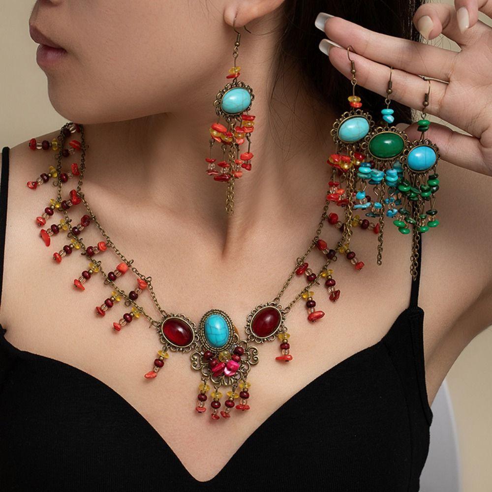 Vintage Festival Forehead Chain Multicolors Beads Beads Tassels Headbands  Hair Accessories