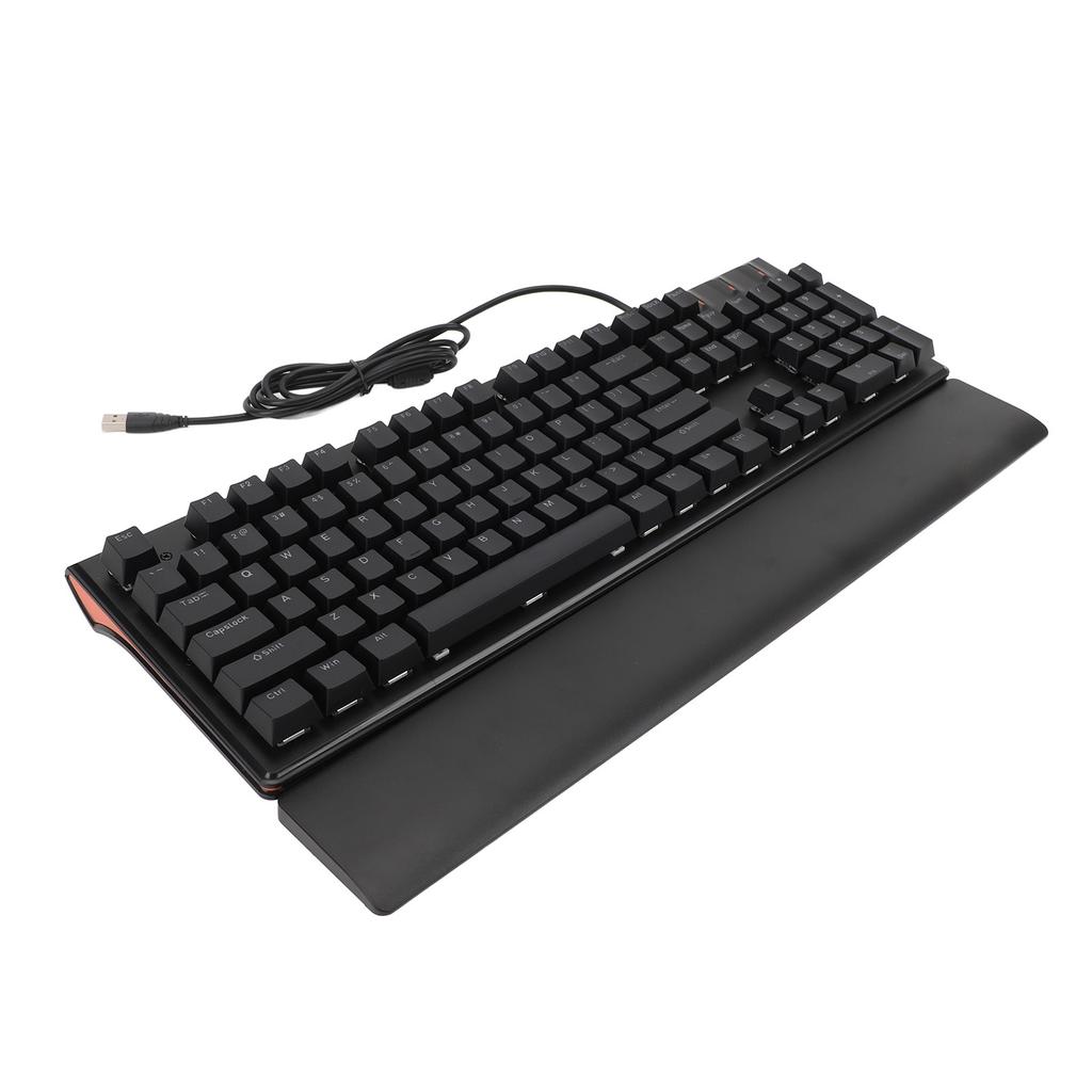 RGB Gaming Keyboard with Palmrest Universal LED Backlit 104 Keys Blue Switch USB Wired Computer Mechanical Keyboard for