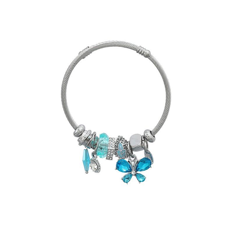 Adjustable Butterfly Pendant Bracelet Women Alloy Geometric Charm Jewelry Ins Style Personalized Gift 5 cm