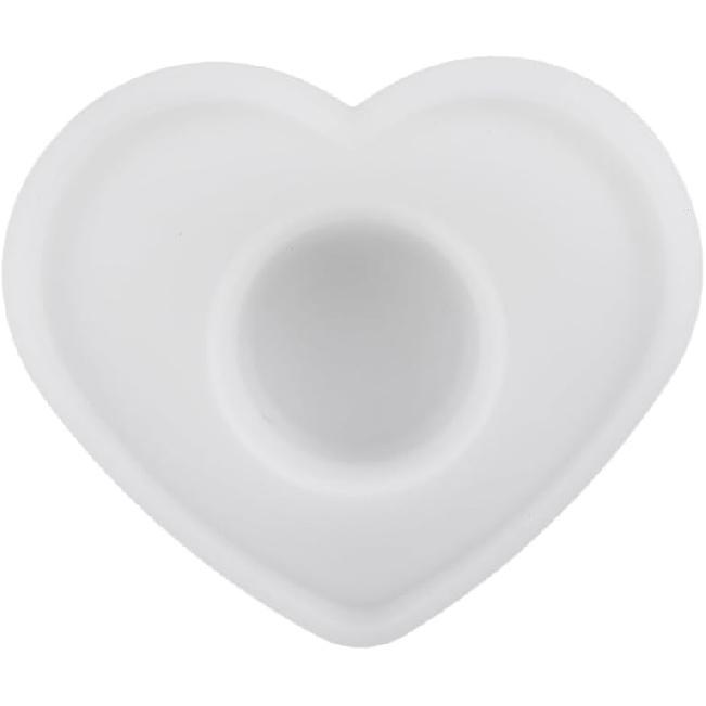 2 Pcs Heart Shaped Candle Holders Epoxy Mold DIY Candlestick Resin Casting Silicone Tealight Mold for Trinket Container Art Craft Making Home Decor,
