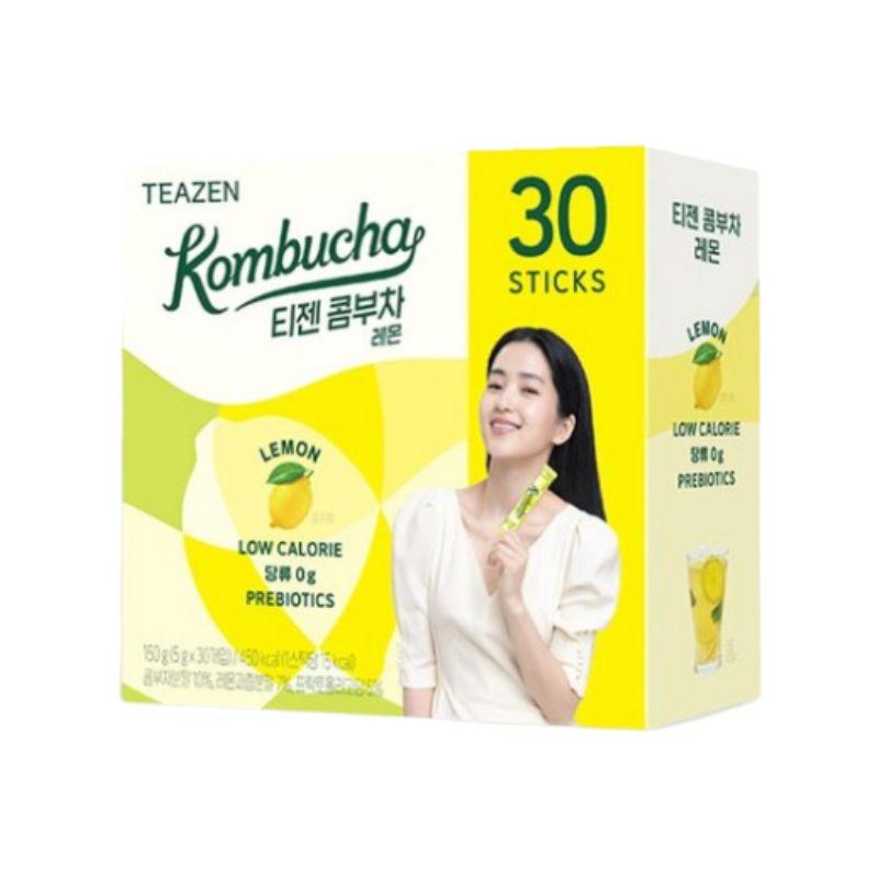 TEAZEN Lemon Kombucha Korean Sparkling Lemon Tea Drink 30 Sticks 1box(30ea)