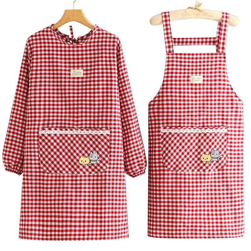 2023 Women's Cute Long Sleeve Kitchen Apron – Breathable, Stain & Wear Resistant Cooking Smock