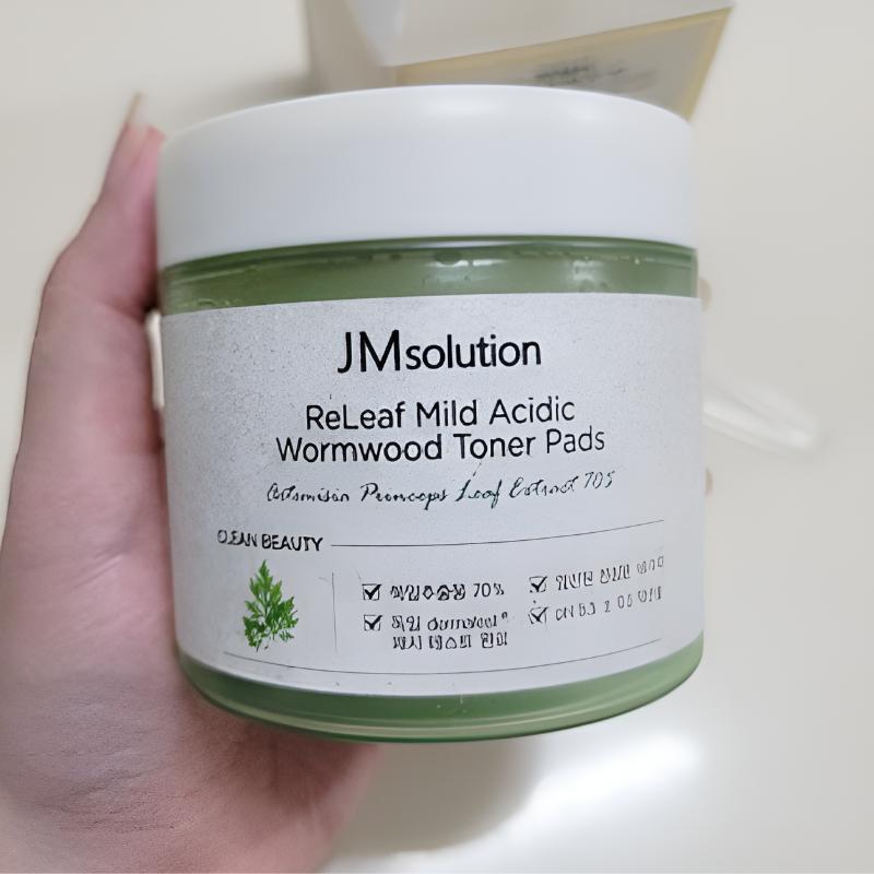 [JMSOLUTION] Releaf Mild Acidic Wormwood Toner Pads 140ml 70pcs