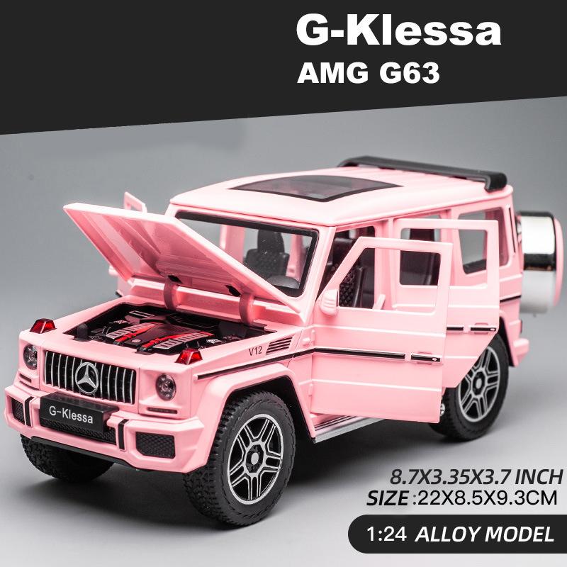 1/24 Alloy Die-cast Benz G63 Car Model Simulation Sound and Light Off-road Vehicle Toys Children's Birthday Gift Christmas