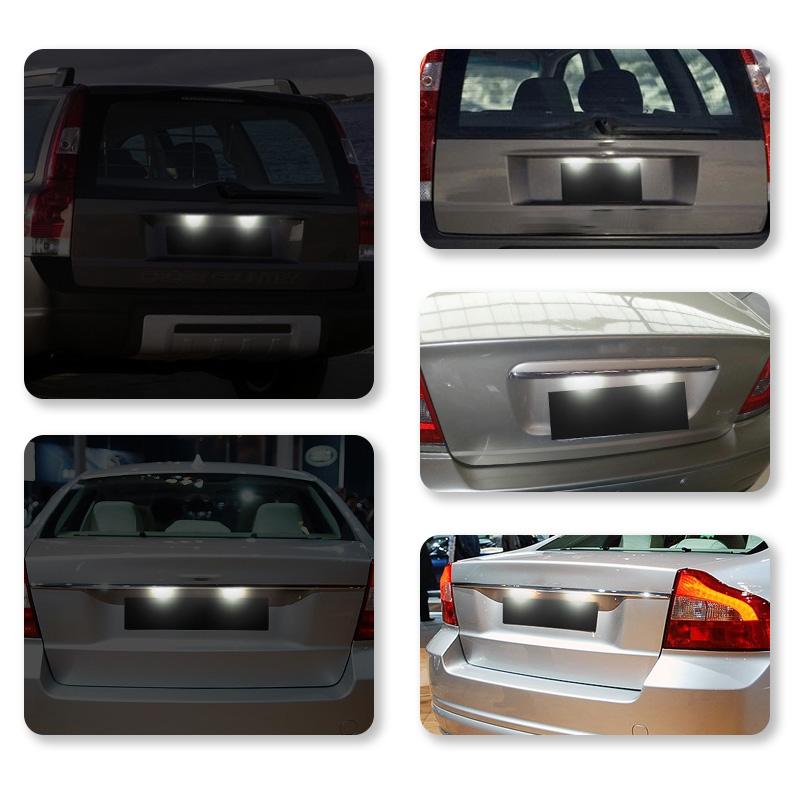 2Pcs CanBus LED License Plate Lights For Volvo V70 XC70 S60 01-06 S80 99-06 XC90 2003 Number Plate Lamp