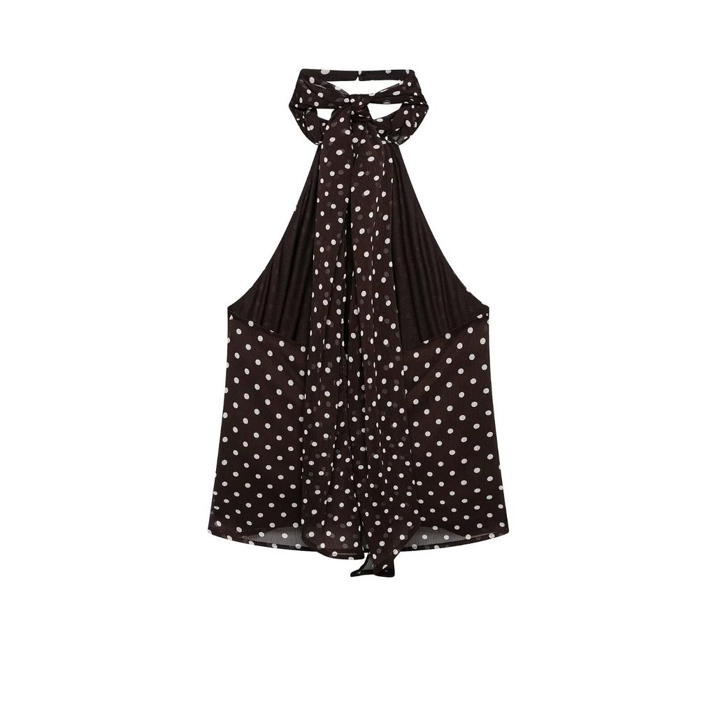 European and American Style, New Women's Clothing, Versatile Polka Dot Laminated Decorative Neck Collar Top 1165/116