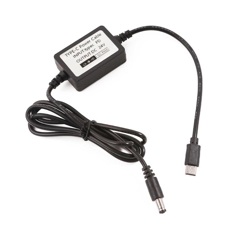 

USB Type C PD20V to DC24V Power Cable for 24V Devices PD12V 15V 20V to 24V DC5.5x2.1mm Converter 115CM 1