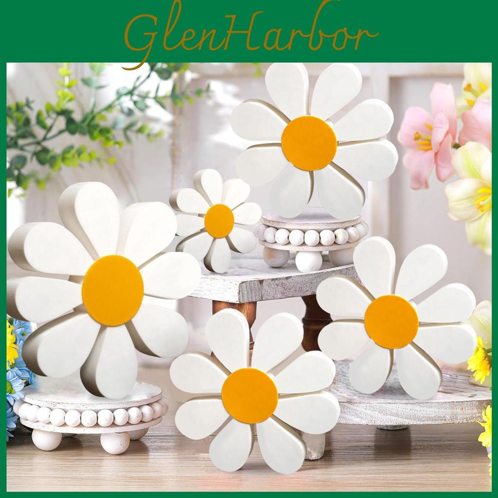 Holz Gänseblümchen Dekorationsset Mit 3D Blumen Design Für Rustikalen Wohnakzent