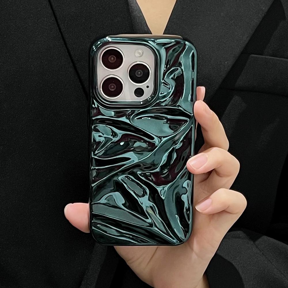 3D Electroplated Water Ripple Pattern Phone Case For 17 Air 16 15 14 13 12 11 Pro Max 15pro Soft Shockproof Back Cover
