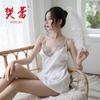Sexy backless seduction lace chiffon suspender lingerie skirt