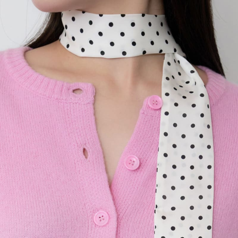 

geegee dot silky long scarf - white WHITE