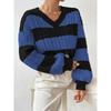Women's Autumn and Winter V-neck Twisted Flower Pullover Sweater for Women's Clothing
