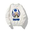 Super Marios Bros Cartoon Sweatshirt for Children Anime Figures Luigi Toad Bowser Yoshi Peach Cosplay Long Sleeved Tops