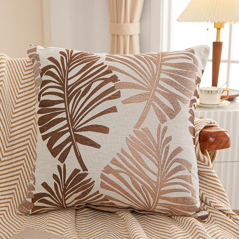 

Leaves Pillowcase 45x45cm Square Decorative Embroidery Jacquard Cushion Cover for Farmhouse Décor Christmas Gift Pillow Cover 45x45cm 1pcs cover