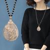 Fashionable Rhinestone Crystal Fish & Lotus Pendant Long Necklace for Women - Versatile Sweater Chain 2022
