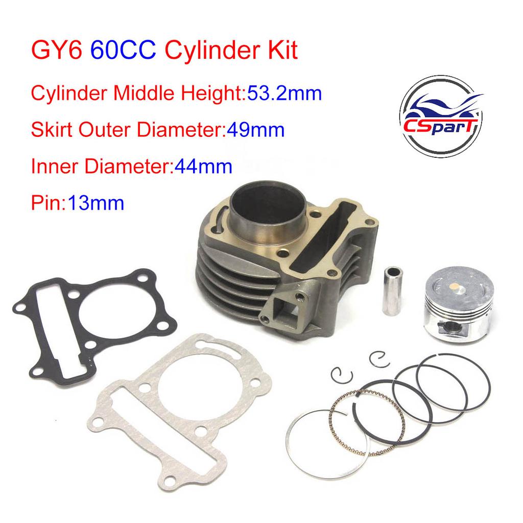 GY6 50CC 60CC 80CC 100CC 120CC 39MM 44MM 47MM 50MM 52MM Cylinder Piston Ring Gasket Kit Taotao Keeway Scooter Parts