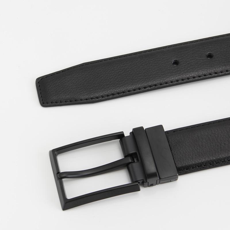 Two Layer Leather Pin Buckle Belt Two Sided Genuine Leather Casual and Fashionable Belt Rotating Buckle for Men