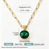 Stainless Steel Emerald Zirconia Women's Fashion Necklace, Light Luxury Clavicle Chain