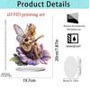 Purple Dragon & Butterfly Girl Acrylic Ornament - Home & Office Decoration