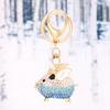 Llavero de cerdo volador con incrustaciones de diamantes de imitación de moda, soporte para llavero, decoración colgante