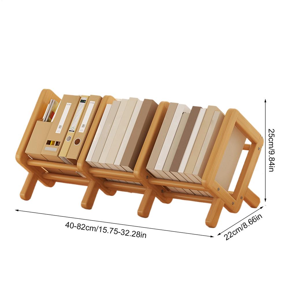 Desk Shelf Wooden Tilting Small Bookshelf Space-Saving Multifunctional Bookcase for Reading Nook Workingspace Organization
