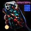 For iPhone 16 Case Call Flash Series Pattern Printing Tempered Glass+TPU Combo Phone Case