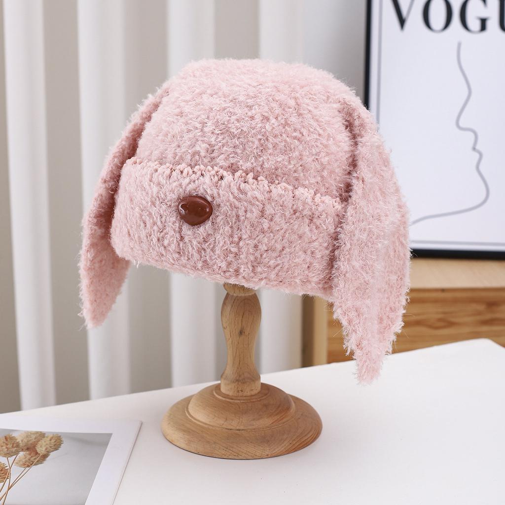 Autumn And Winter Plush Thermal Hat Children'S Ear Protector Knitted Plush Casual Fashion Cute Student Cold Cotton Hat