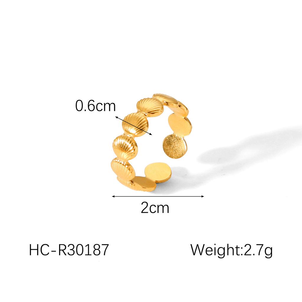 Fashionable geometric irregular stainless steel gold-plated open ring for women, light luxury non-fading titanium steel ring