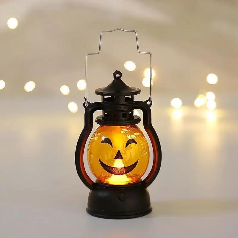 Halloween Dekorasjoner LED Lys Stearinlys Vintage Hekseslott Gresskar Spøkelse Hengende LED Lanterne Lampe Haloween Fest Dekor Forsyninger