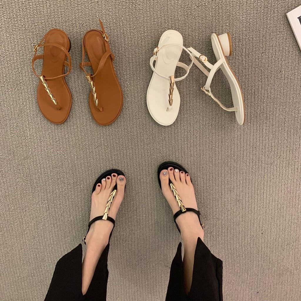 Thick Heel Pinch Foot Niche High-end Sandals Fairy Shoes 2025 New Summer Mid-heel Skirt Roman Shoes