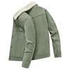Men's Velvet-Lined Corduroy Jacket, Warm Lapel Cotton Coat for Autumn/Winter, Trendy 1925 Style